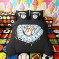 thumbnail image 3 of Erosebridal Colorful Drippy Baseball Glove Print Bedding Comforter Set, Cute Sports Full Bedding Set for Kids Boys and Girls, Black Reversible 7pcs, 3 of 6