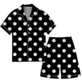 thumbnail image 3 of Men's Gradient Multicolored Printed Silk Satin Short Sleeve Button Up Pajama Wear Set for Comfortable Sleep and Relaxation at Home, 3 of 4