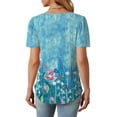 thumbnail image 4 of Fantaslook Women Blouses Dressy Casual Summer Short Sleeve Shirts Crew Neck Pleated Tunic Tops, 4 of 8