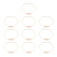 thumbnail image 4 of 10 juegos de aros florales de escritorio de metal hexagonal DIY anillo de corona de mesa con base de madera para sala de estar de boda dorado, 4 of 10
