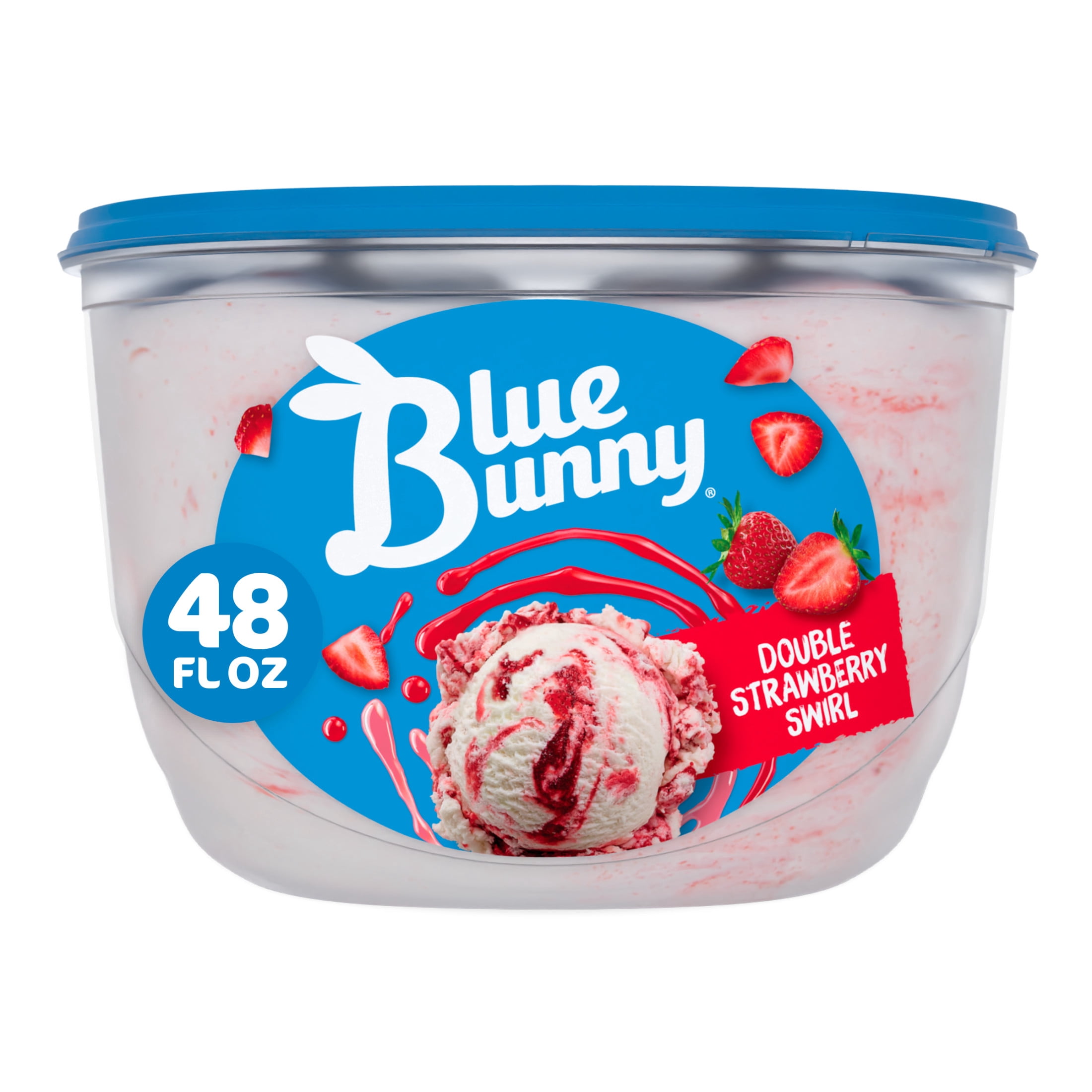 Blue Bunny Double Strawberry Swirl Premium Frozen Dessert, 48 fl oz