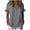 Grey, variant on CAIVO Women Blouses Dressy Casual Button Detail Petal Sleeve Short Sleeve Comfortable Summer Tops V-Neck Solid Color Trendy Shirts