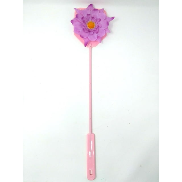 Toy Spring Summer Plastic Fly Swatters with Flower Embellishments Daisy PINK