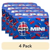 (4 pack) Pepsi Soda Wild Cherry Soda Pop, 7.5 Fl Oz 6 Pack, Paperboard