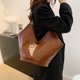 thumbnail image 3 of Bolso Gran Tamaño Hobo Holgado Hombro para Mujer Cierre Broche Cuero PU, 3 of 9