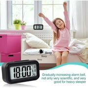 Zendure Digital Alarm Clock with Indoor Temperature, Battery Operated, Snooze Model,12/24H Display for Bedrooms, Heavy Sleepers Kids, Travel Desk Smart Clock (Black)