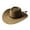 Khaki, variant on Vintage Wide Brim Western Cowboy Hat with Rope Windproof for Morning Workout