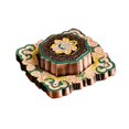thumbnail image 3 of DOLITY Hand Painted Enamel Incense Burner Incense Stick Holder for Meditation Decor Yellow, 3 of 9