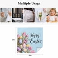 thumbnail image 5 of Happy Easter Cloth Napkins, Colorful Eggs Pink Tulips Pastoral Flowers Blue Washable and Reusable Dinner Napkins Set of 2, Table Napkin for Kitchen Party Birthday Wedding Hotel Housewarming 20"x20", 5 of 9