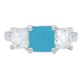 thumbnail image 7 of Three-Stone Engagement Ring for Women - 4ct Simulated Turquoise in 14K White Gold Promise Ring, 7 of 7