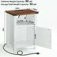 thumbnail image 2 of Joaxswe Farmhouse Nightstand with Charging Station & Shelf and Barn Door Wood Modern Beside Tables for Living Room, White, 2 of 8