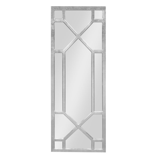 Kate and Laurel Vanderford Wooden Window Frame Wall Mirror, 18x47.25, Silver