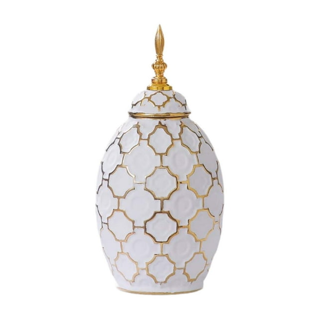 Jarrón de cerámica Strade Fareast Limited Decorativo con flores Tarro de almacenamiento para estante de sala de M