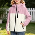 thumbnail image 3 of HAOTAGS Boys and Girls Waterproof Rain Jacket Lightweight Windbreaker Outerwear for Kids – Breathable, Packable Raincoat for Outdoor Use Pink Size 14, 3 of 8