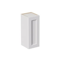 White shaker Solid Wood Single Door Wall Cabinet 1 Door and 2 Shelves for Kitchen Storage, Bathroom Storage, Laundry,Adjustable Shelves Ready to Assemble(15”W×12”D×30”H)