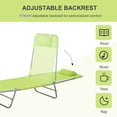 thumbnail image 4 of Outsunny Chaise Longue d'Extérieur, Siège Inclinable Portable et Réglable, Chaise Longue Pliante pour Patio, Camping, Plage, Bronzage avec Oreiller, Vert, 4 of 10