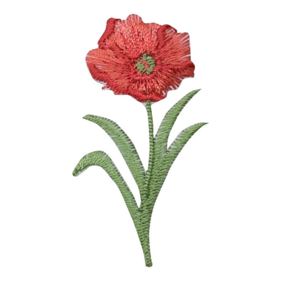 Poppies - Red - Poppy Flower - Small Single - Iron on Applique/Embroidered Patch