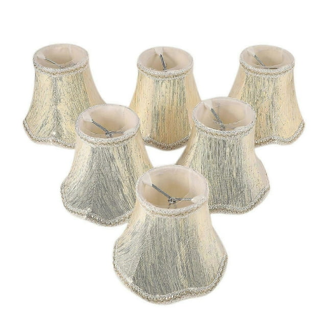 Set of 6 Chandelier Shades,ONLY for Candle Bulbs,Clip-On Fitter Lamp Shades