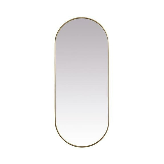 30 x 72 in. Metal Frame Oval Mirror, Brass