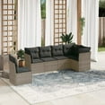 thumbnail image 1 of vidaXL 6 Piece Garden Sofa Set with Cushions Grey Poly Rattan, 1 of 5