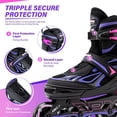 thumbnail image 4 of Patines en línea 2PM SPORTS Vinal para niñas con ruedas iluminadas, color violeta, 4 of 7
