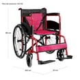 thumbnail image 2 of Silla de Ruedas NANOFORT Roja Aluminio Ligera Resistente para Adultos con Confort Máximo y Freno de, 2 of 7