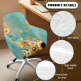 thumbnail image 5 of Whosucclay Boho Mandala Floral Print Swivel Armrest Curved Back Cover, Spandex Office Desk Chair Covers, Removable Stretch Wingback Dining Chair Cover Protector, for Vanity Living Room, 5 of 7