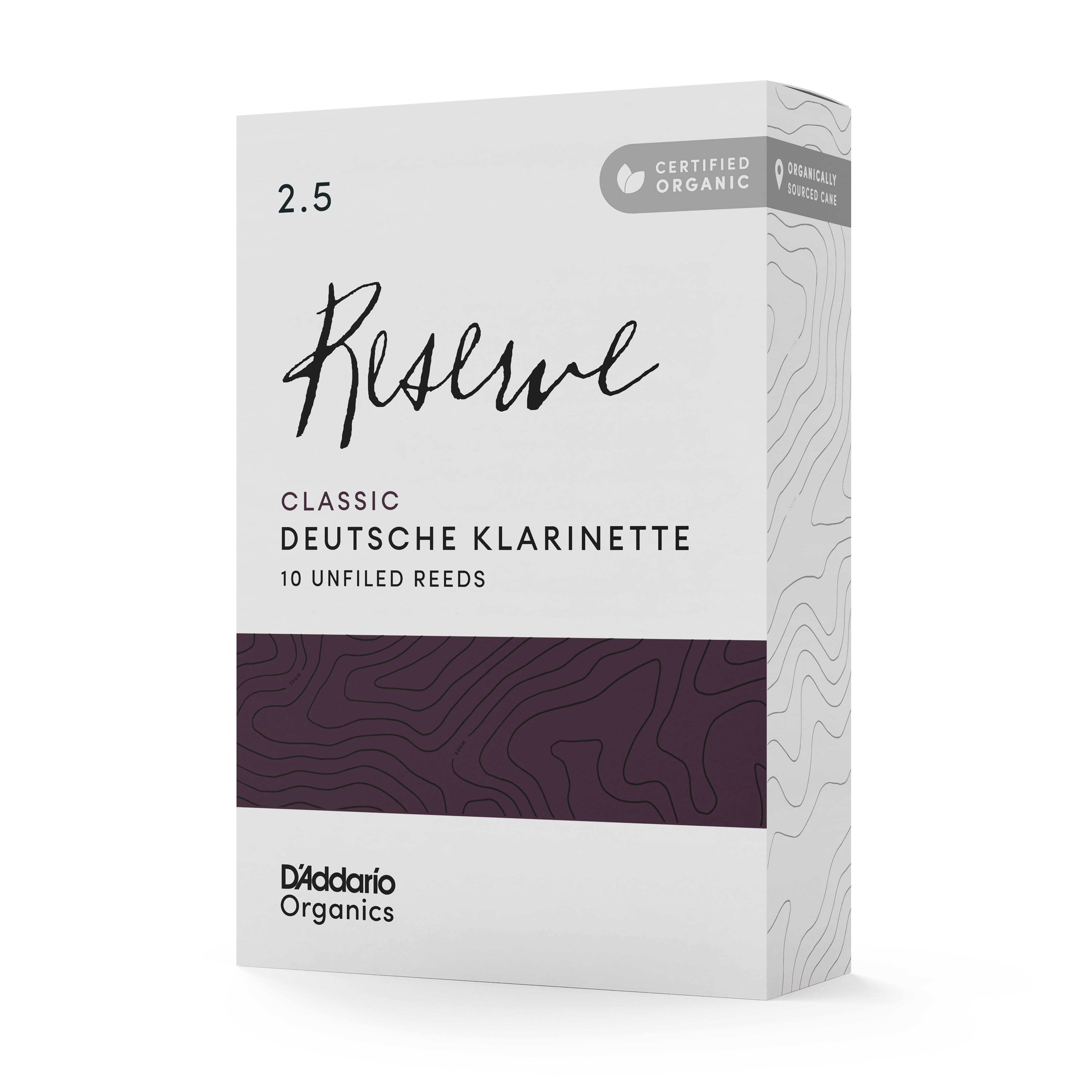 D'Addario Organic Reserve Classic Deutsche Klarinette Reeds Strength 2.5 10-pack