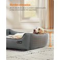 thumbnail image 3 of Feandrea Cama para Perros, Sofá para Mascotas, 90 x 75 x 25 cm, Bordes Elevados, Fondo Antideslizante, Funda Extraíble, L, para Perros Medianos, Gris Claro MPGW11GG, 3 of 9