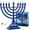 Blue, variant on Zion Judaica Blue LED Hanukkah Menorah Battery or USB Powered 4' Cable Included Flameless Chanukkah Candles Holder LED Electric Minorah Bulbs Chanukah Decorations Lights