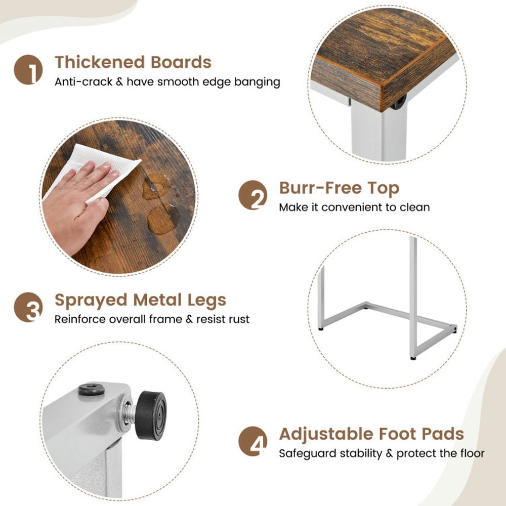 Finihen End Table, Stackable End Table, 3 Pieces Multifunctional Coffee End Table Set, Sofa Side Table, Bed Side Table, for Living Room, Bedroom, Rustic Brown Finihen End Table, Stackable End Table, 3 Pieces Multifunctional Coffee End Table Set, Sofa Side Table, Bed Side Table, for Living Room, Bedroom, Rustic Brown