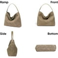 thumbnail image 5 of Kwuty Women's Braided Leather Tote Bag Stylish Suede Hobo Shoulder Bag with Woven Details, 5 of 6