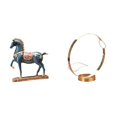 thumbnail image 1 of Elegante Escultura De Caballo De Hierro Para Botellas De Vino, Adorno Artístico De Escritorio Para Sala De Estar, Estantería Y Organizador De Bebidas., 1 of 8