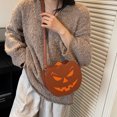 thumbnail image 5 of Yucurem Halloween Pumpkin Purse for Women, PU Leather Crossbody Handbag for Christmas Halloween Thanksgiving Holiday Party Gift (Red), 5 of 9