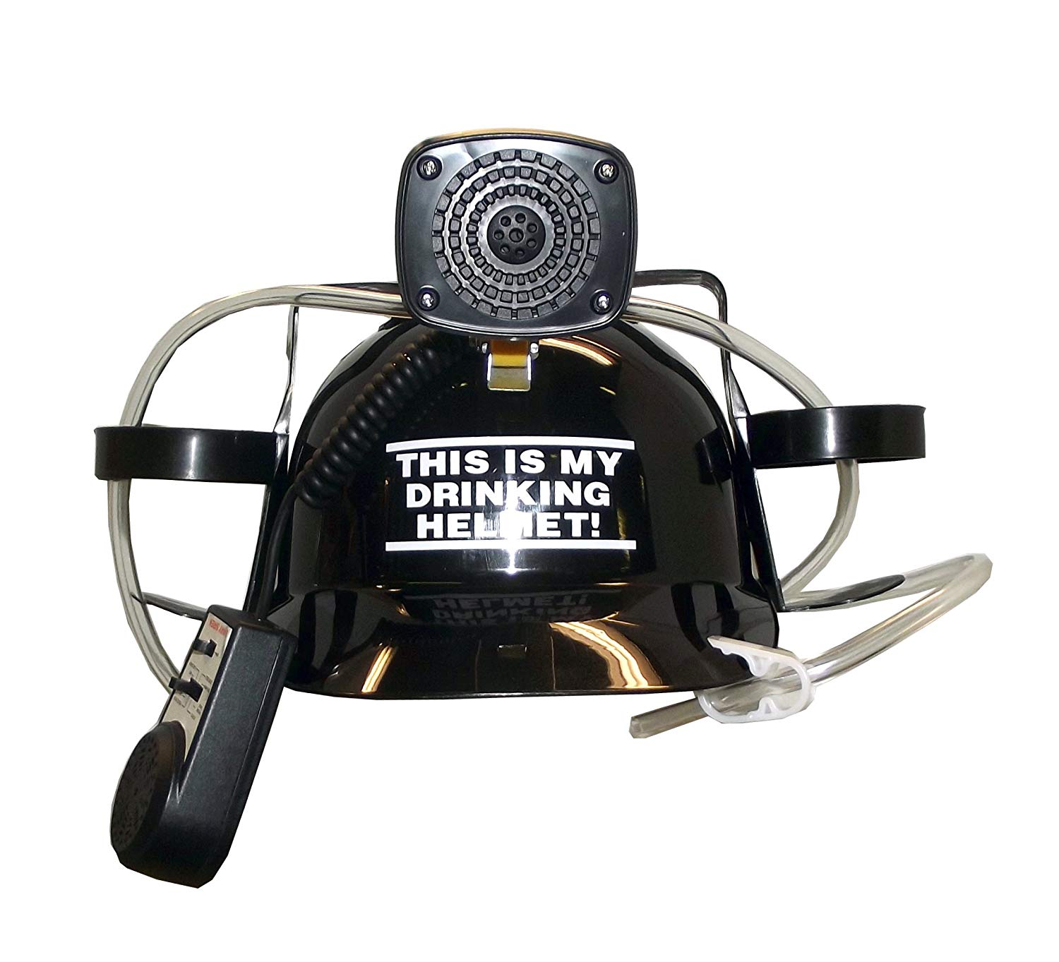 Beer, Cola, Soda Helmet Hard Hat Can Holder w/Siren and Novelty Decal