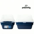 thumbnail image 3 of Cat Litter Box Large Foldable Jumbo Hooded Cat Litter Box with Transparent Lid Navy Blue, 3 of 10