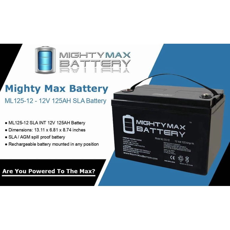 Mighty Max 12V 125AH SLA Deep Cycling Power DC Replacement Battery