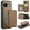 Brown, variant on Decase for Google Pixel 9A Case (6.3") 2025, PU Leather Magnetic Phone Case with Removable Magnetic Wallet Purse, Compatible with Mag Safe, Lightweight Protective Slim Thin Cover,Purple