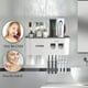thumbnail image 2 of Soporte para cepillo de dientes montado en la pared con dispensador automático doble de pasta de dientes, 2/3 tazas (gris, 2 dispensadores de pasta de dientes, 2 tazas), 2 of 5