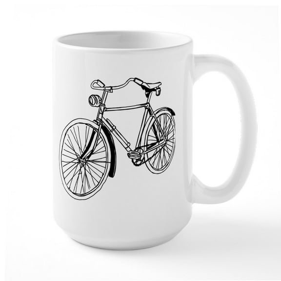 CafePress - Bicycle Large Mug - 15 oz Ceramic Large White Novelty Mug
