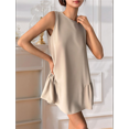 thumbnail image 3 of Solid Color Round Neck Sleeveless Vest Dress Color L, 3 of 6