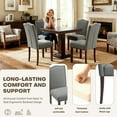 thumbnail image 3 of AFO Dining Chairs Set of 2, Upholstered Parsons Kitchen Chairs with Nailhead Trim and Wood Legs, Grey, 3 of 6