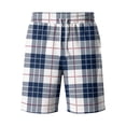 thumbnail image 4 of Delconic Mens Casual Plaid Drawstring Shorts Loose Fit Knee Length Summer Shorts with Elastic Waist and Side Pockets White L, 4 of 5