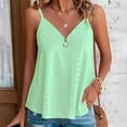 thumbnail image 2 of Diufon Womens Summer Tank Tops Half Zipper V Neck Sleeve Tees Solid Color Hollow out Blouses, 2 of 6