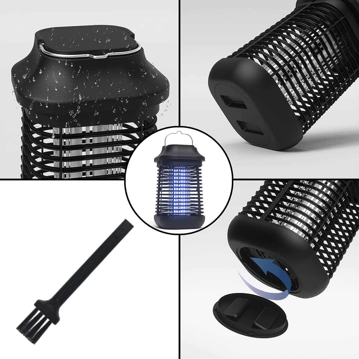 Zapper Outdoor/indoor Mosquito 4200v High-powered Waterproof Electronic Flying 15w Uva Lamp Bulb Fly Traps Patio Killer For Home Kitchen  Backyard