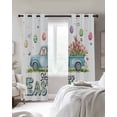 thumbnail image 4 of Easter Kitchen Curtains Easter Eggs Spring Watercolor Country Bunny Tulip Flower Cafe Short Curtains for Bathroom Blackout Window Curtain Small Window Treatment Drapes for Bedroom 42"x45"x2, 4 of 9