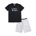 thumbnail image 1 of Conjunto de pijama Calvin Klein para niños, color negro/Icons, talla M, poliéster, 1 of 6