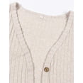 thumbnail image 4 of Cardigans for Women Solid Long Sleeve Ribbed Knit Open Front Button Lightweight Fall Cardigan with Pockets Cogild, 4 of 9