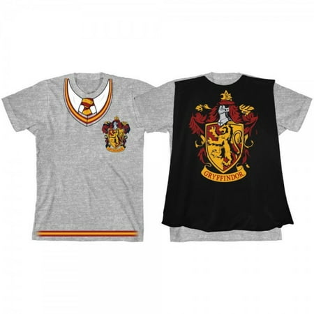 T-Shirt - Harry Potter - Gryffindor Heather Grey Boys Cape Tee-L Costume Cosplay