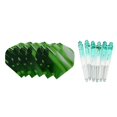 thumbnail image 3 of 6x6pcs 2BA Thread Dart Shafts with Tails Darts Flights Replacement Green, 3 of 5
